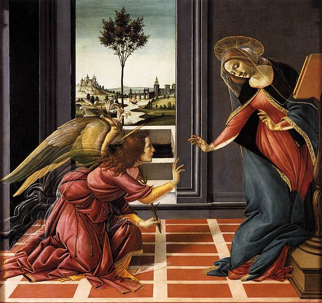 A Anunciação, 1489, Sandro Botticelli. 